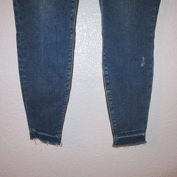 Spanx DISTRESSED Jean-ish Size M JEANS Pull On POCKETS Ankle STRETCH Fringe 1 - Picture 5 of 12